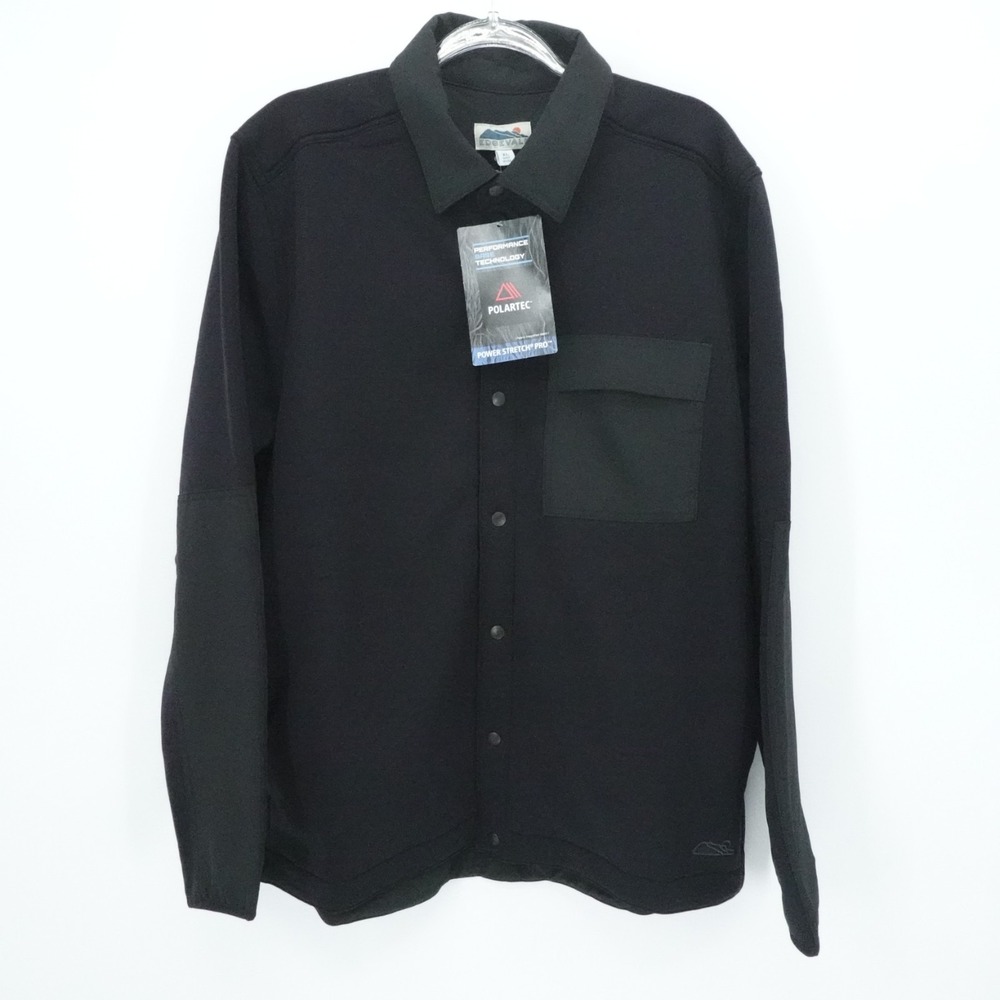 Edgevale‎  Jacket Mens XL Black Merritt Polartec Outdoor Casual Camping Hiking
